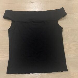 rag & bone Black Off-Shoulder Crop Top
